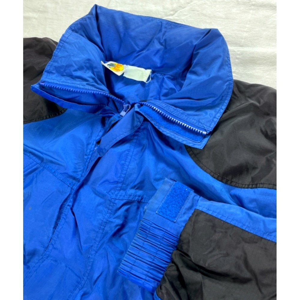 Bass Pro Shops Windbreaker Jacket Mens XL Blue Black Colorblock Ripstop Hooded